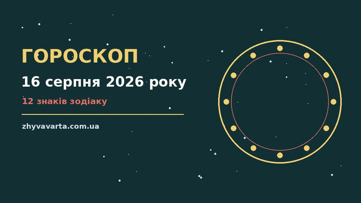 Зодіакальний фон із м'яким зоряним небом для гороскопу на 16 серпня 2026 року