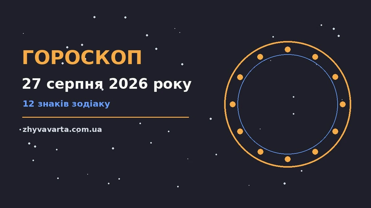 Зоряний гороскоп на 27 серпня 2026 року: кар'єра, фінанси та стосунки