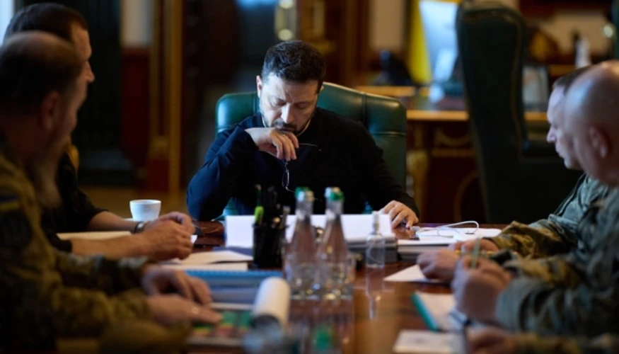 Президент Володимир Зеленський під час наради з військовим керівництвом 10 серпня 2026 року
