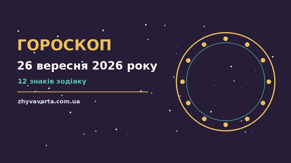 Гороскоп на 26 вересня 2026 року: енергія суботи, поради для всіх знаків Зодіаку