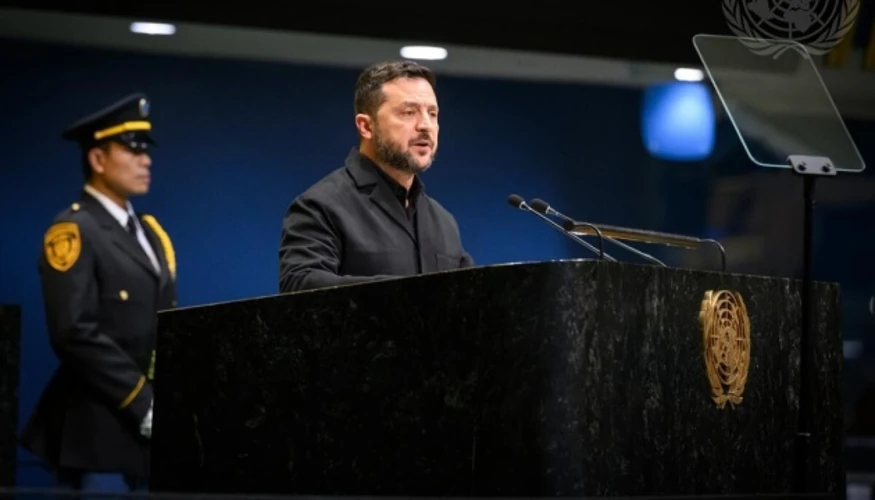 Президент України Володимир Зеленський під час виступу на Генасамблеї ООН