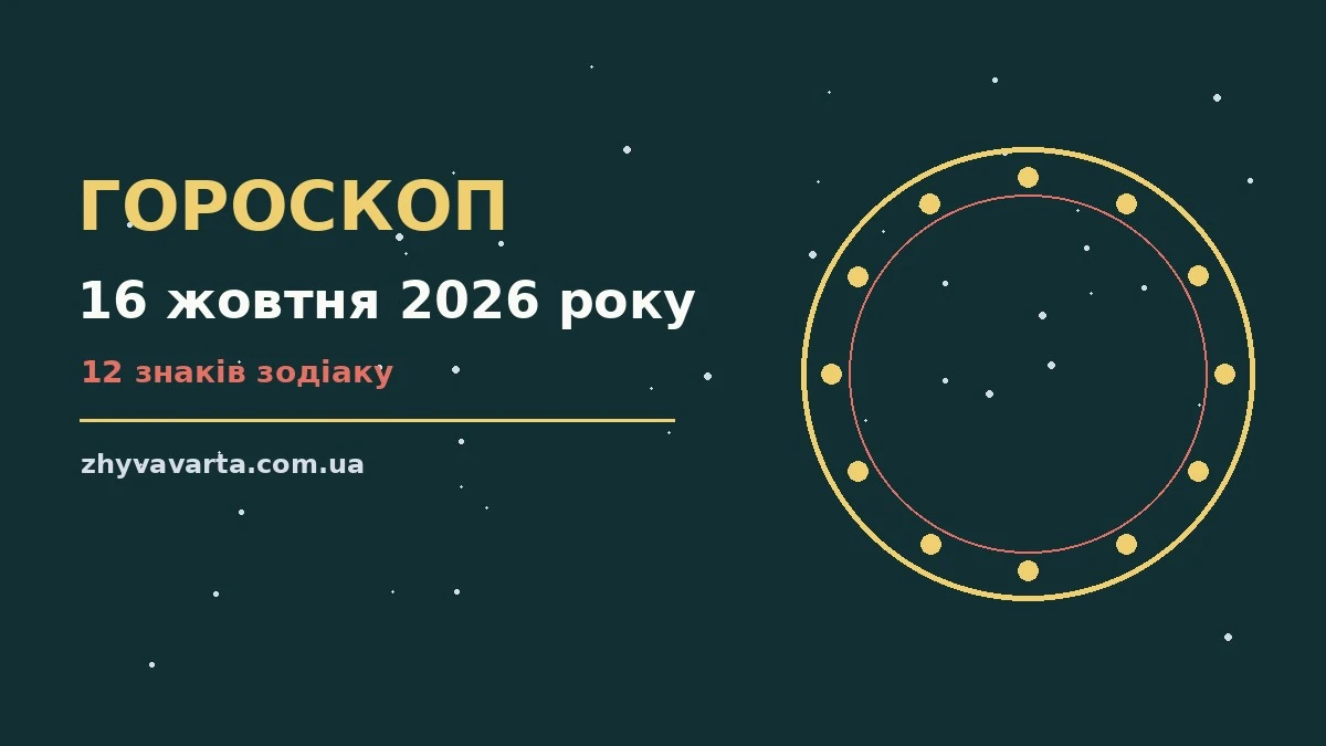 Астрологічний гороскоп на 16 жовтня 2026 року: символічне зображення зодіакального кола на фоні осіннього пейзажу